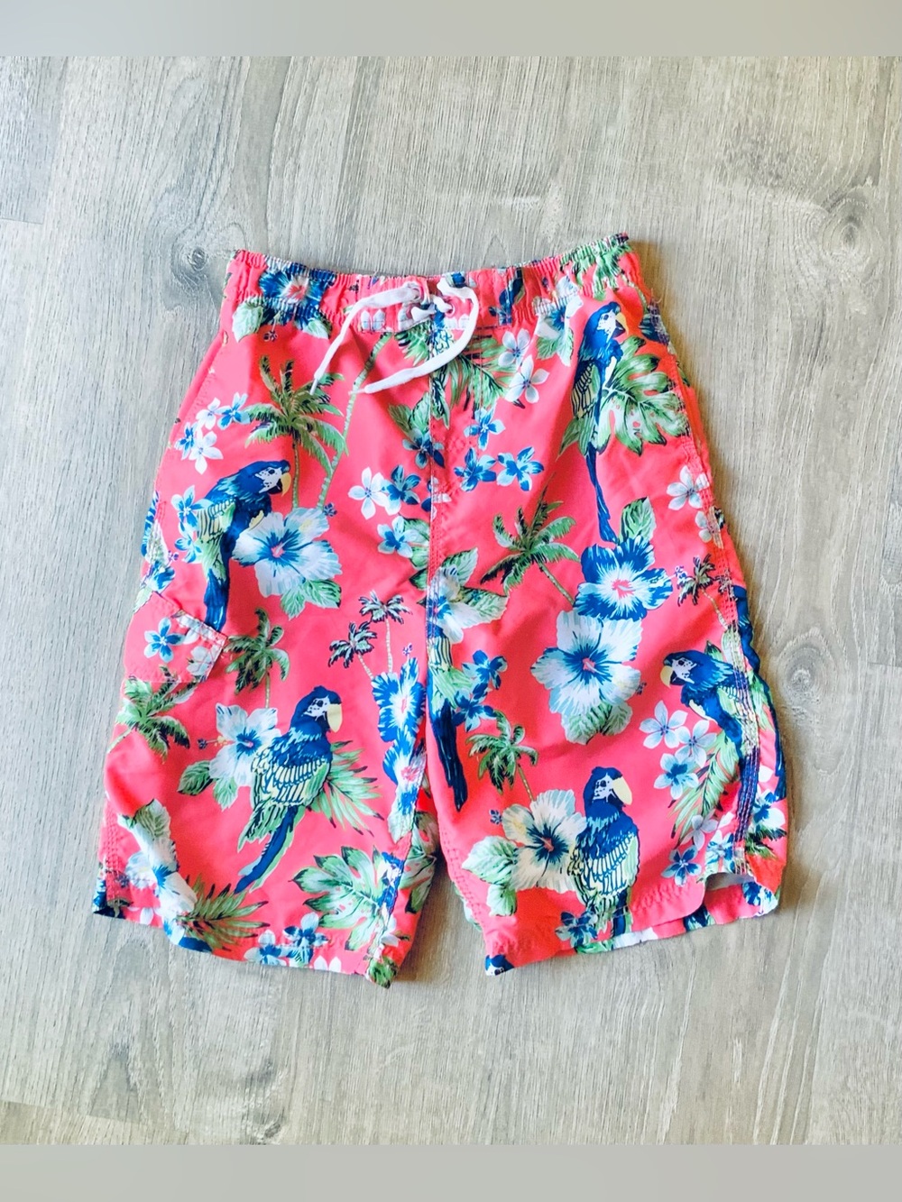 Kanu Surf Coral Tropical Swim Shorts Boys Large 14-16